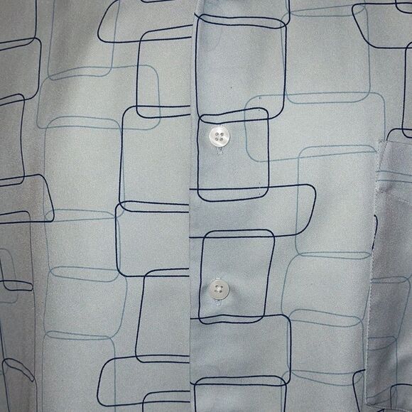 Zabriano Light Blue Mens‎ Short Sleeve Button Down Shirt XXL Rayon - Picture 3 of 8